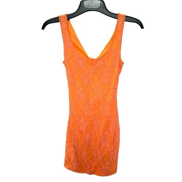 Charlotte Rusee Women's Halter Mini Dress Bright Orange Size Medium - Picture 1 of 8